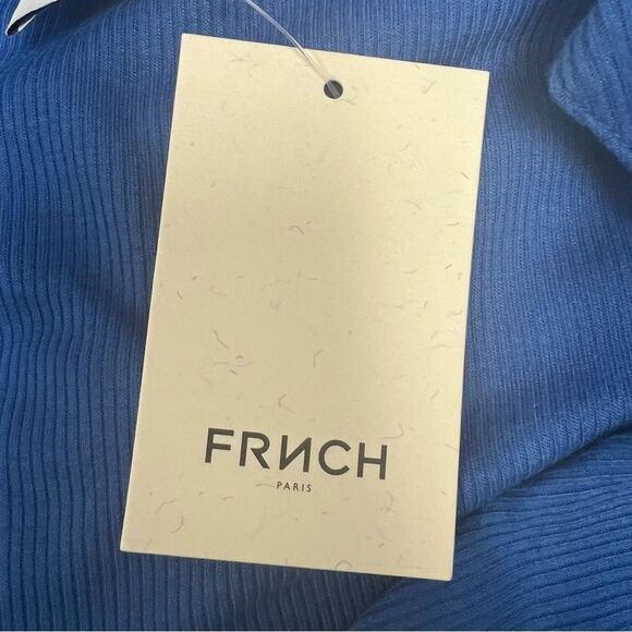 FRNCH Rib Knit Belted Romper, Royal Blue Size Large - Picture 8 of 12